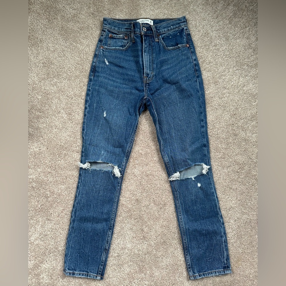 Abercrombie & Fitch The Skinny High Rise Blue Jeans